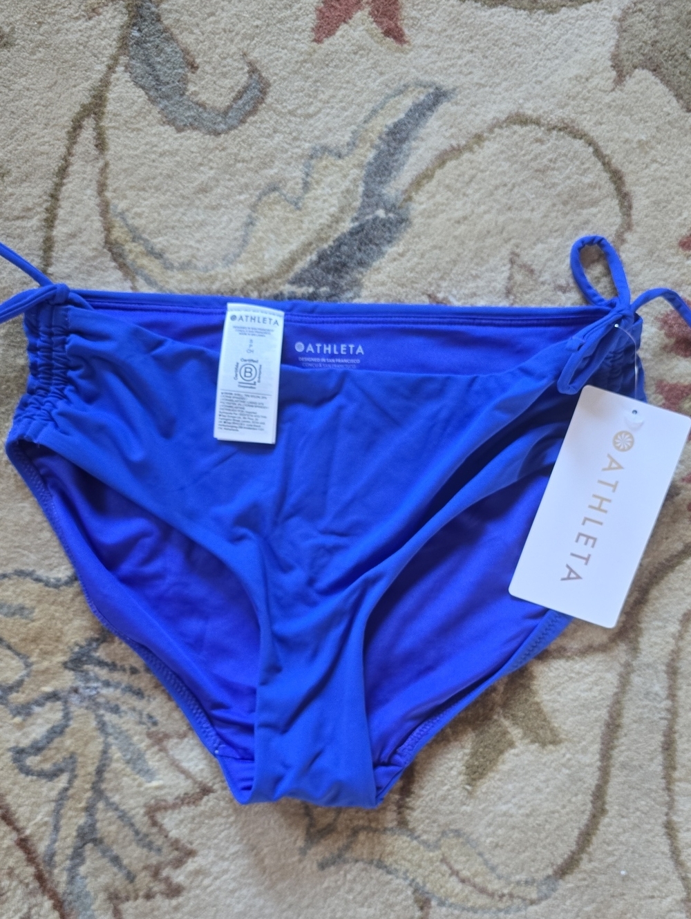 Athleta Electric Blue Cinche Full Bikini Bottom Size S